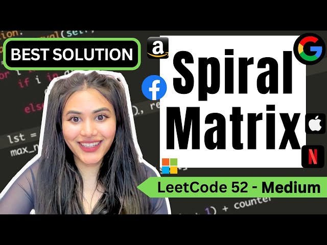 Spiral Matrix - LeetCode 54 - Python #blind75 #leetcode #spiralmatrix