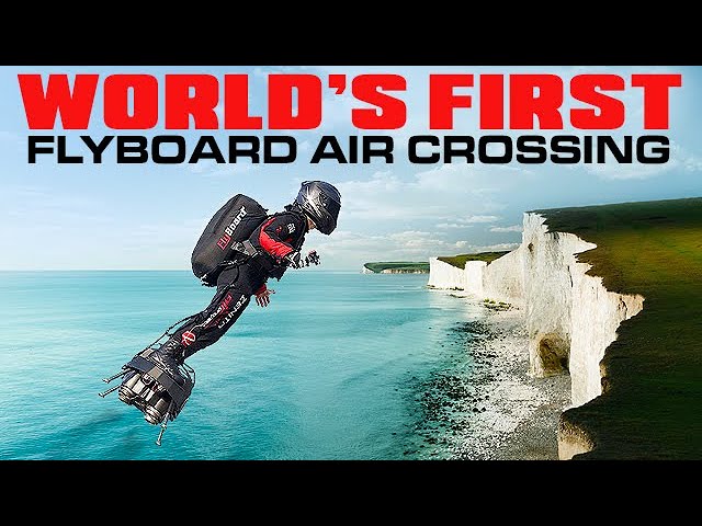 Crossing English Channel on Flyboard Air Jet Hoverboard