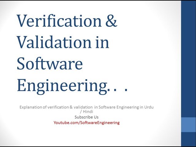 verification and validation in software testing