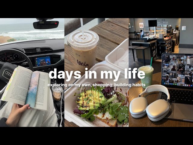 vlog: early morning routine, exploring my cute beach town, healthy habits