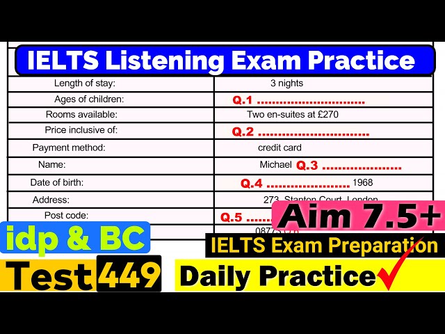 IELTS Listening Practice Test 2024 with Answers [Real Exam - 449 ]