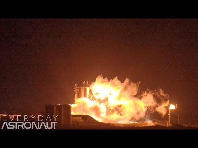SpaceX's StarHopper's first HOP (20 meters) 4K slow motion