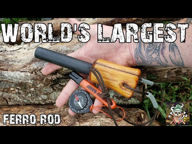 Worlds LARGEST Fire Steel 🔥 Monster 1" Ferrosenium Rod