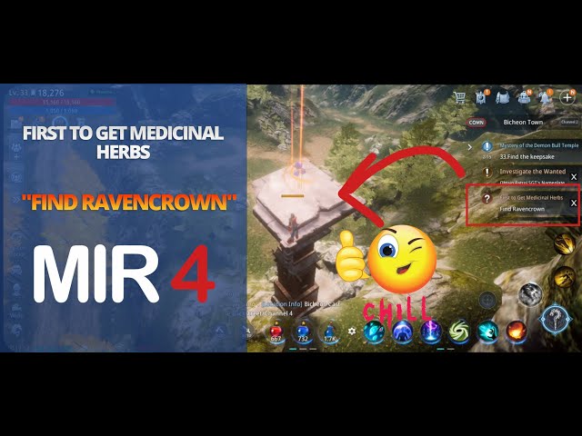 MIR 4 Quest: First To Get Medicinal Herbs "FIND RAVENCROWN" | MMORPG Guide