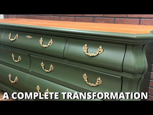 HOW TO completely TRANSFORM a solid wood DRESSER SET \\ LAUREL WOODS PAINT \\ FURNITURE flipping
