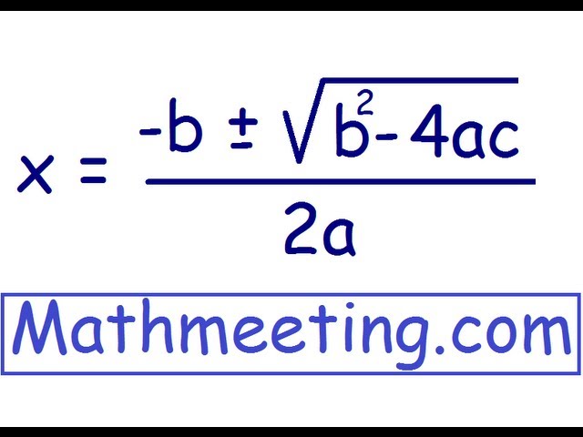 Solve Quadratic Equations using Quadratic Formula
