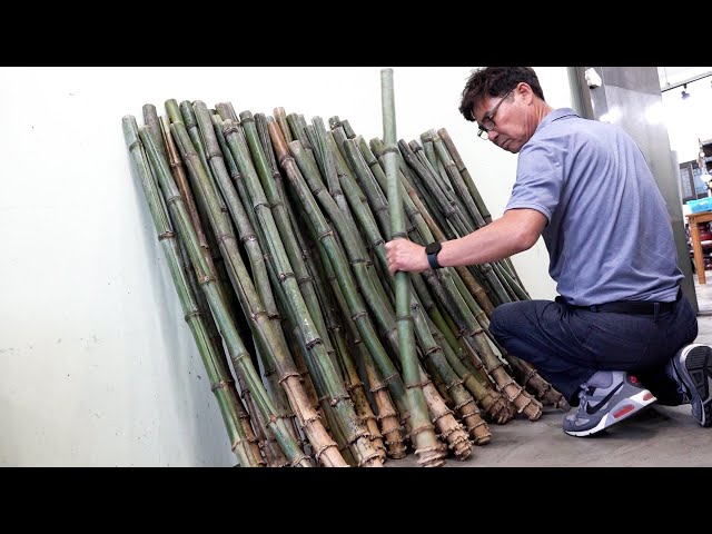Process of Making a Huge Bamboo Flute. Korean Traditional Wind Instrument Artisan.