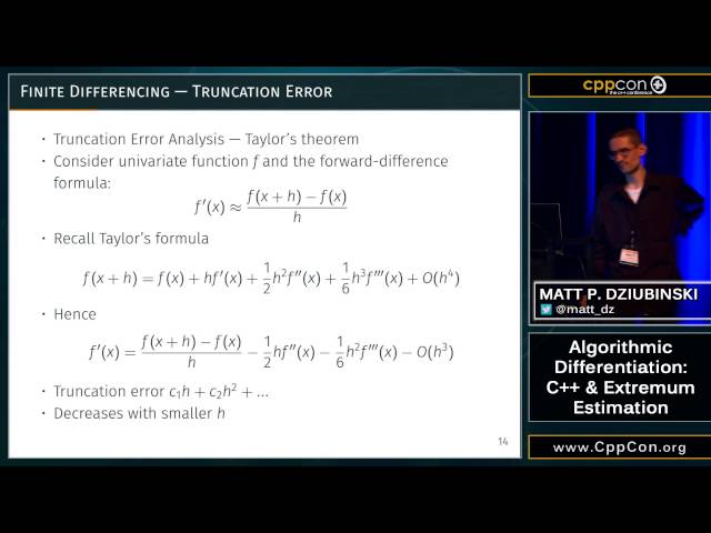 CppCon 2015: Matt P. Dziubinski "Algorithmic Differentiation: C++ & Extremum Estimation"