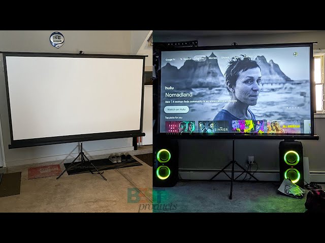 TaoTronics Projector Screen with Stand 100 inch 16:9 Ratio Unboxing & Test