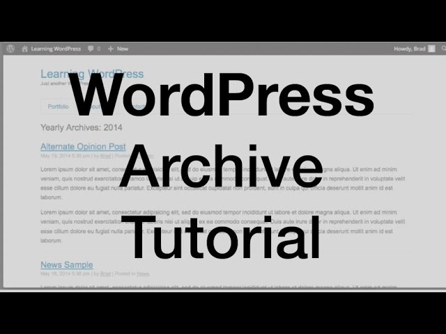 WordPress Archive Tutorial (archive.php)