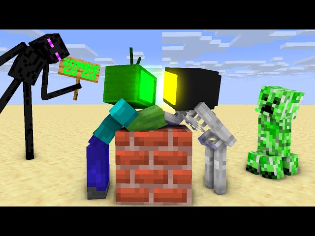 Zombie and Skeleton Became a TV Man - Minecraft Animation