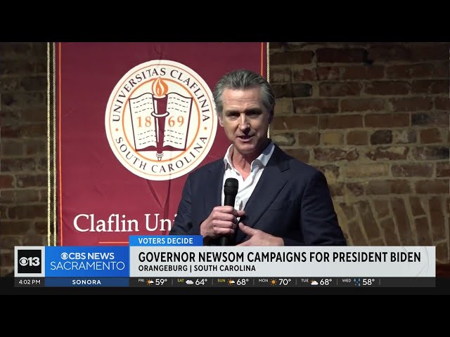 California Gov. Gavin Newsom campaigns for President Biden in South Carolina
