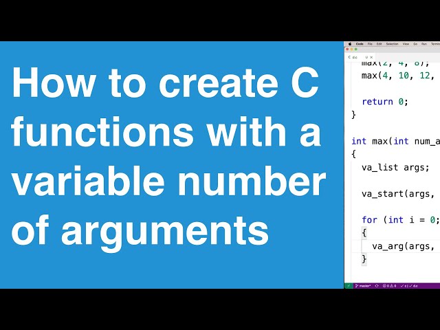 How to create functions with a variable number of arguments using stdarg.h | C Programming Tutorial