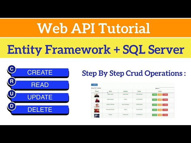 Web API Crud Operations with Entity Framework and Sql Server