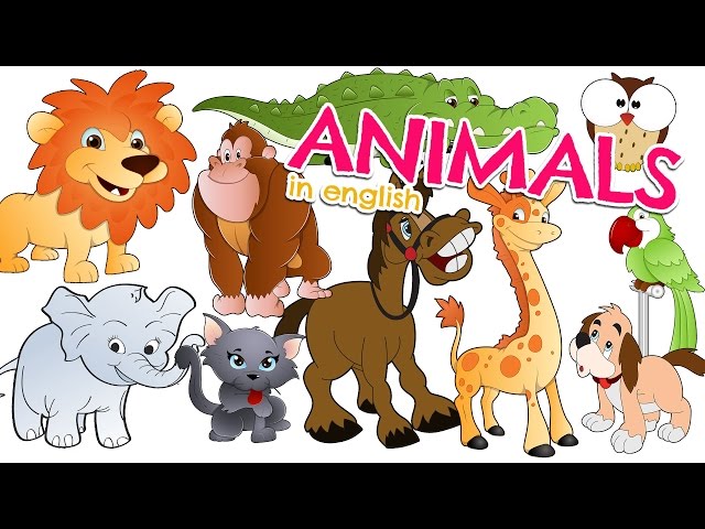 Names of Animals in English for Kids - Vocabulary for children
