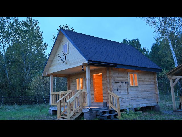 Installing Windows in the My Cabin, Gable Cladding, Making wooden Soffit, Ep.12