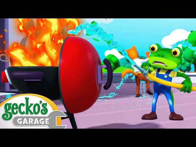 Fire at the Garage | Gecko's Garage | Cartoons For Kids | Toddler Fun Learning