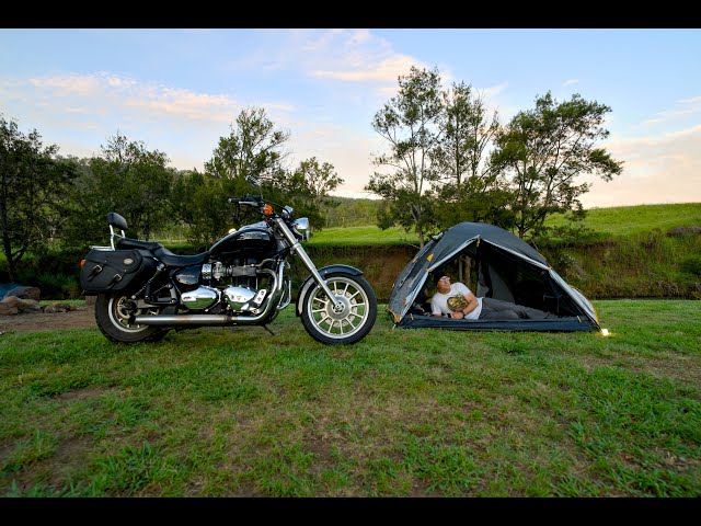 Solo Camping Beside My Motorcycle