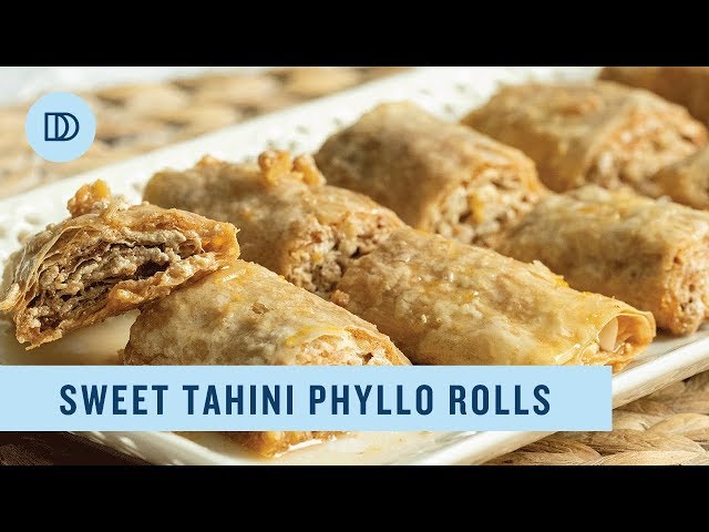 Sweet Tahini Phyllo Rolls: A Vegan Greek Dessert!