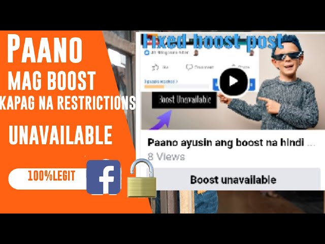 Boost Unavailable On F.B Page How To Fix.? TAGALOG|STEP BY STEP