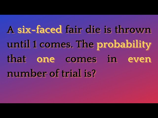 What is the probability of getting 1 at even number of trials?
