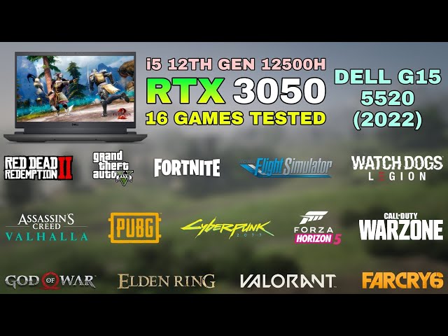 Dell G15 5520 (2022) - i5 12th Gen 12500H RTX 3050 - Test in 16 Games