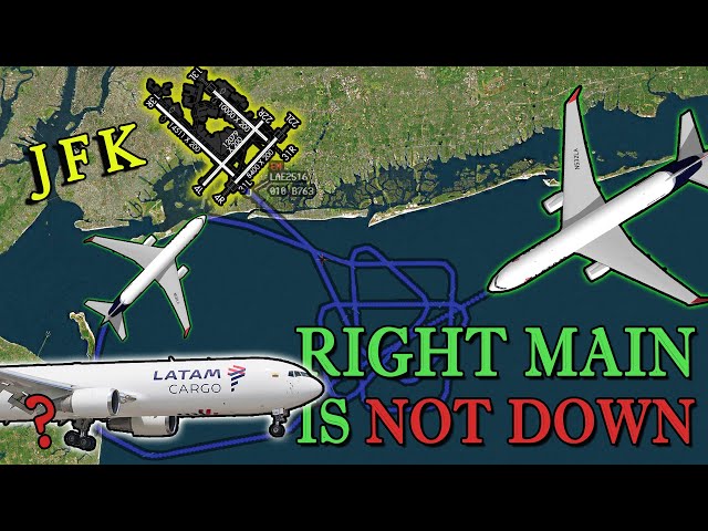 LATAM B767 | RIGHT MAIN GEAR PROBLEMS | Emergency at JFK