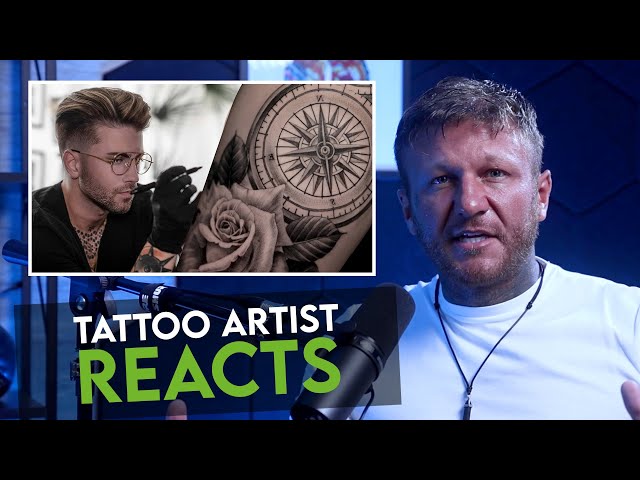 Tattoo Artist Reacts - Daniel Silva Compass Tattoo Timelapse