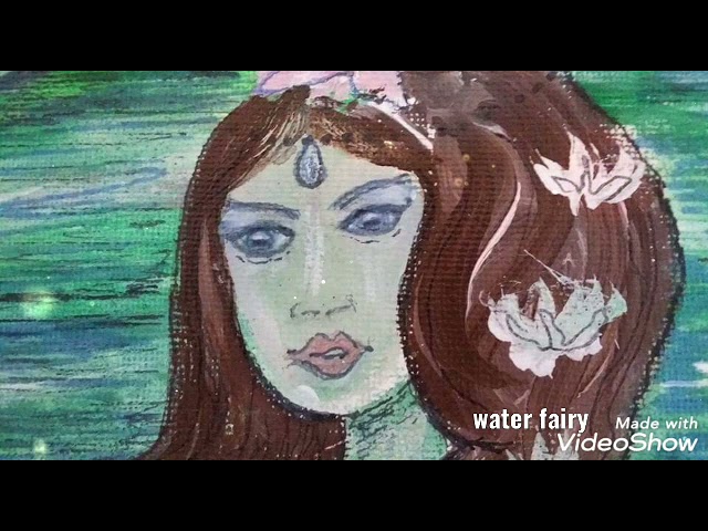 acrylic painting of a water fairy - mermaid / Acrylmalerei Meerjungfrau /  Bilderschau