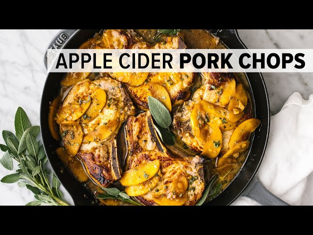 APPLE CIDER PORK CHOPS | a seriously amazing pork chop recipe