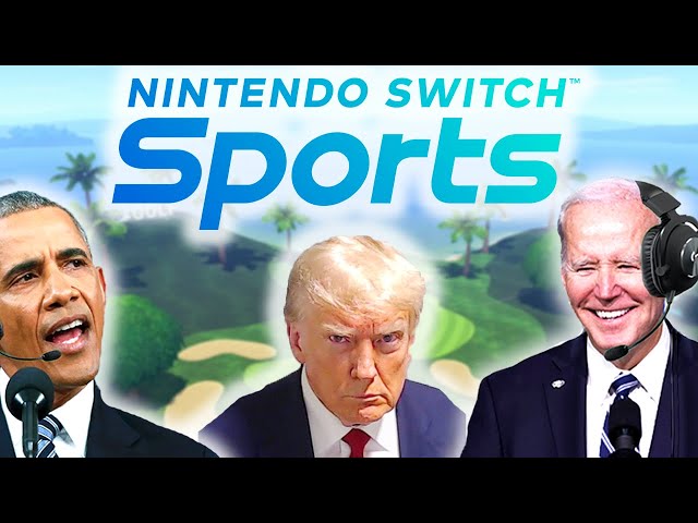 US Presidents Play Nintendo Switch Sports Golf 6