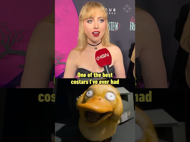 Kathryn Newtown on working with Psyduck from Detective Pikachu & Cole Sprouse. #lisafrankenstein