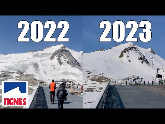 TIGNES GRANDE MOTTE GLACIER COMPARISON 2022 2023 4K