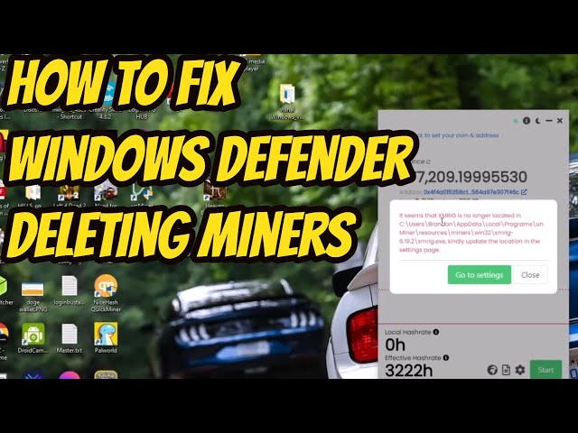Windows Defender Stopping Miner Fix Unmineable