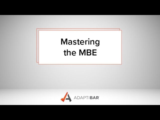 Mastering the MBE with Jonathan Grossman (On-demand webinar)
