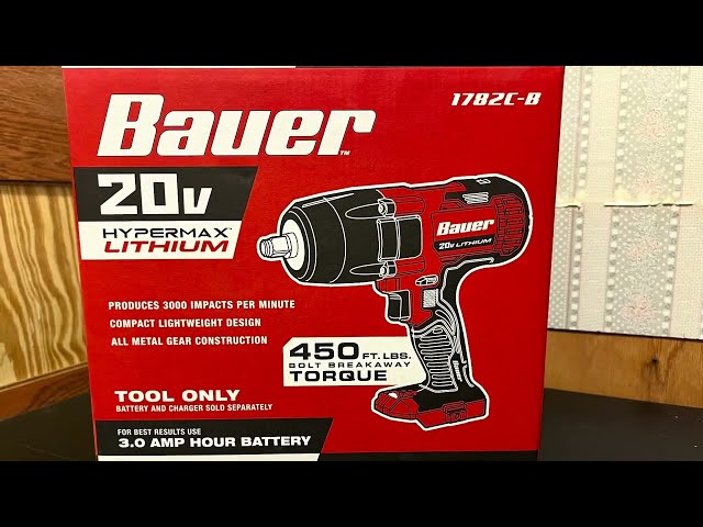 Bauer 20v  impact wrench 1/2 unboxing and review