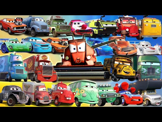 Looking For Disney Pixar Cars Lightning Mcqueen, Rip Clutchgoneski, Hudson Hornet, Frank, Mack, Flo