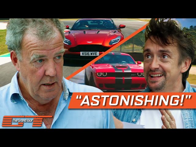 Clarkson Races Hammond in Aston Martin VS Dodge at Mugello Circuit | The Grand Tour