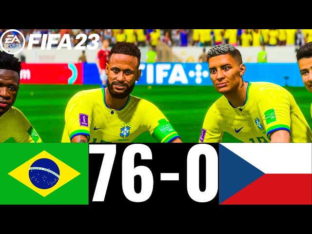 FIFA 23 - BRAZIL 76-0 CZECH REPUBLIC  ! FIFA WORLD CUP FINAL 2022 QATAR - NEYMAR GAMEPLAY !