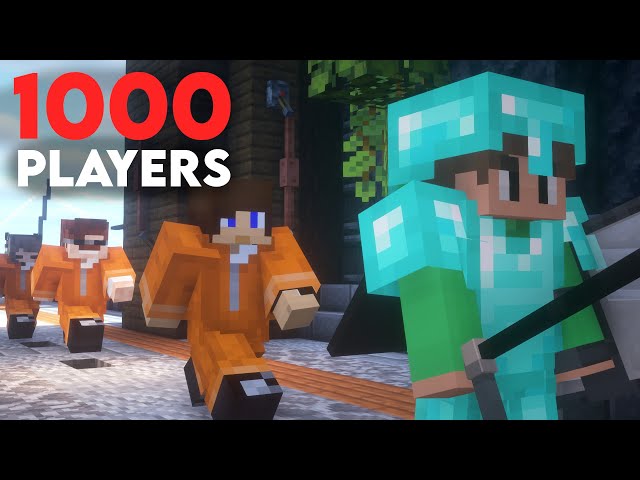 I'm locked in a Minecraft Prison with 1000 Players LIVE!
