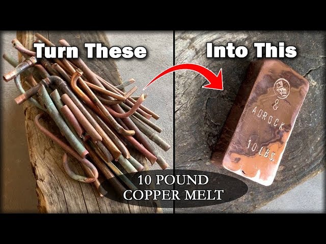 HUGE 10 POUND Copper Ingot From SCRAP Copper Pipes - Melting Copper With BigstackD
