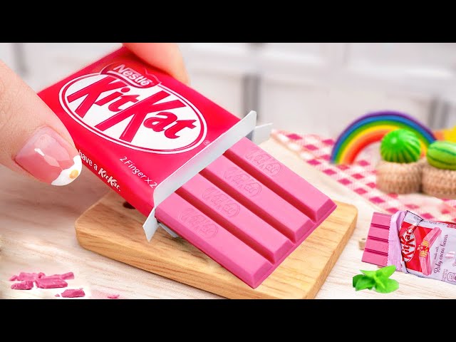 Pinkest Pink Miniature KITKAT Chocolate 🍫 Miniature Rainbow Chocolate Cake Recipes By Mini Sweet ❤️