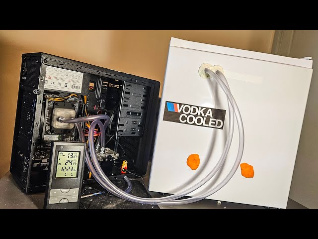 The Vodka Freezer PC (Vodka cooled PC 2.0) - how I built a vodka cooled PC and had small accident