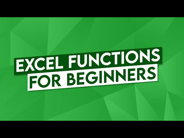 Excel Functions for Beginners for Excel 365 and earlier - SUM, AVERAGE, MIN, MAX