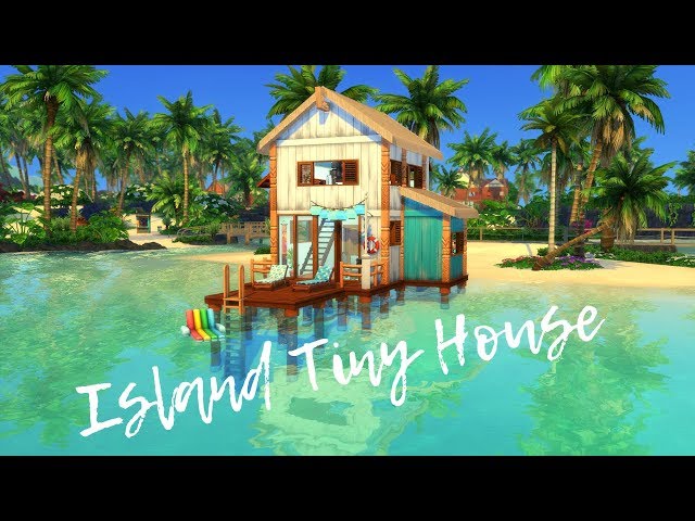🌴TINY ISLAND HOUSE 🌋 SIMS 4: SPEED BUILD ISLAND LIVING (NO CC)