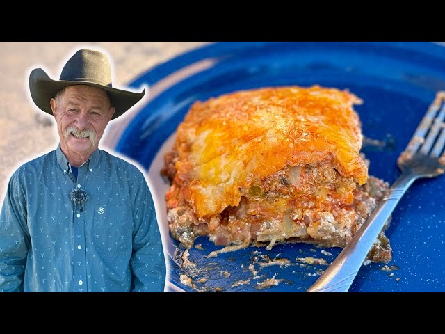 Zesty Mexican Lasagna Recipe with a Cowboy Twist #cowboycooking #castiron