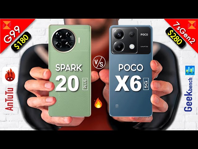 Tecno Spark 20 Pro Plus vs POCO X6 | #G99s7sgen2 #antutu #geekbench #x6ro #pocox6  #spark20plus