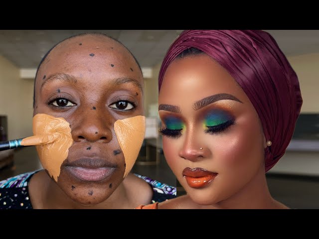 Must Watch 😱✂️ Viral 👆😳 Makeup & Gele Transformation | Makeup Tutorial ✂️💉🔥
