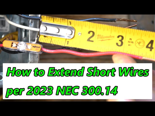 How to Extend Short Wires per 2023 NEC 300.14