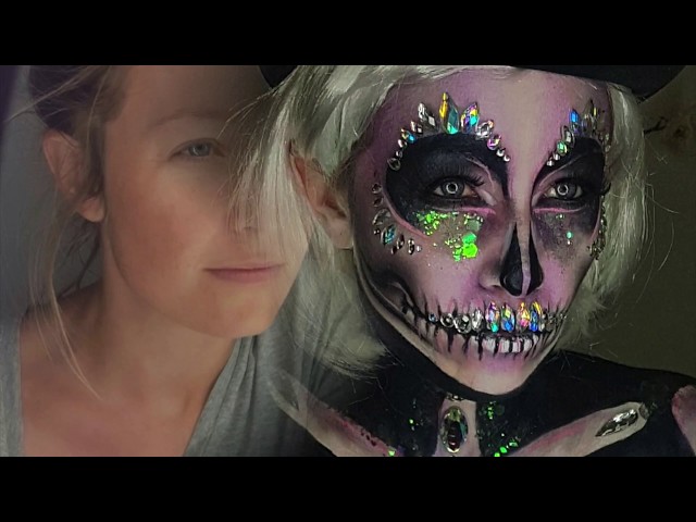 Halloween DIAMOND SKULL makeup tutorial by @makeupbyemilyrushton